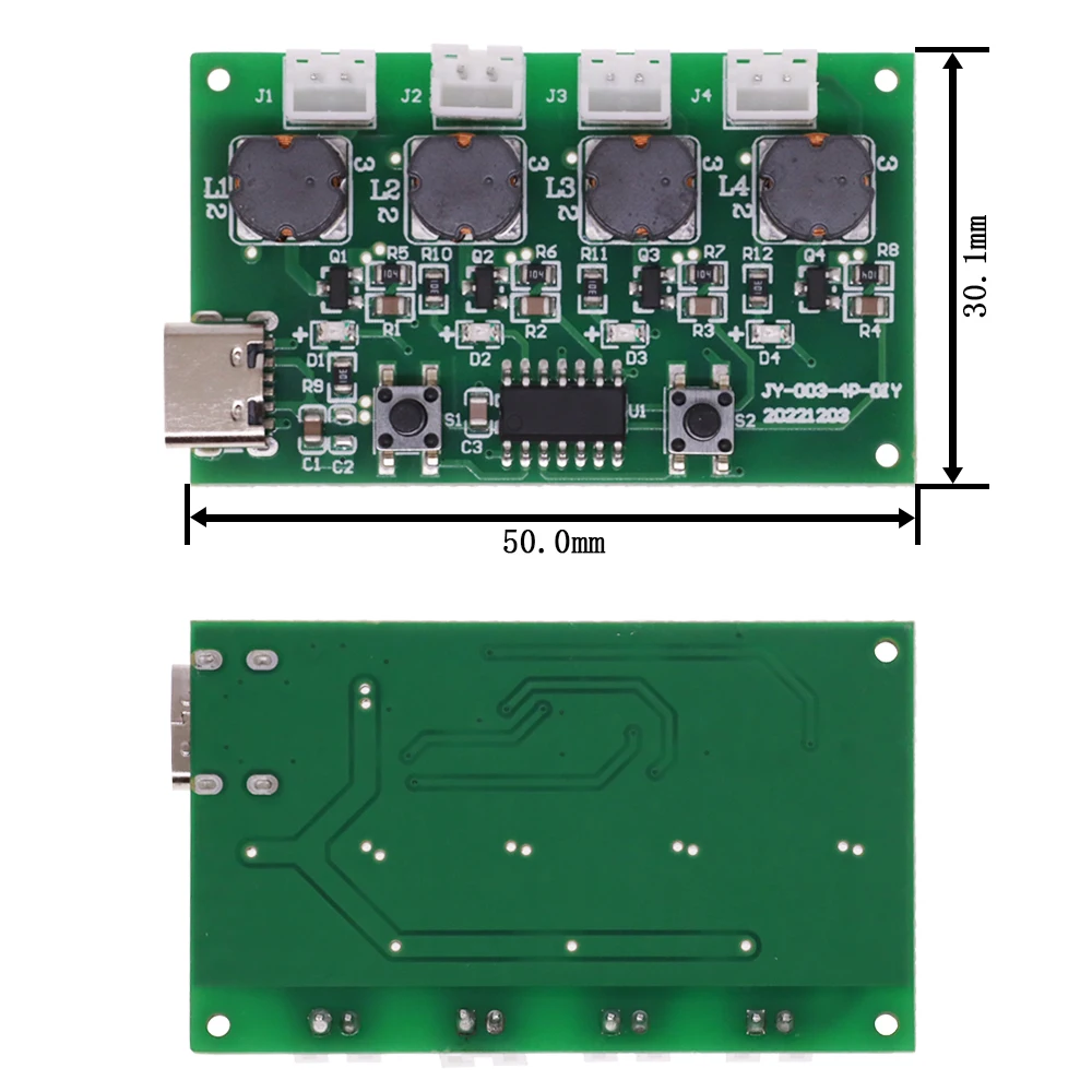 Typ-C USB Mini nawilżacz zestawy DIY mgiełka płytka drukowana sterownika 4 Way Fogger atomizacja folia Atomizer arkusz oscylujący