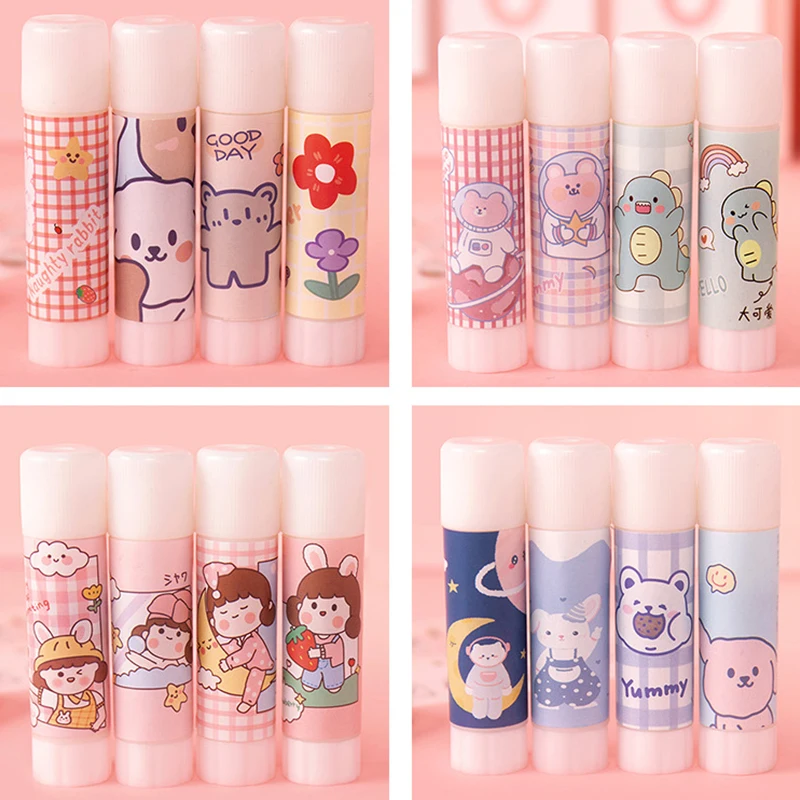 1PCS Cartoon Solid Glue Stick Strong Adhesives Non-toxic Sealing Stickers Mini Student Stationery Office School Supplies