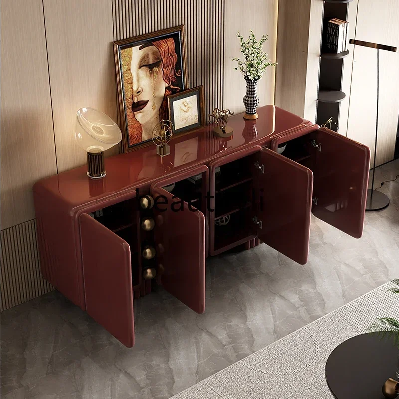 

ss CMinimalist entrance cabinet, advanced modern entry partition, solid wood bedroom, bedside cabinet
