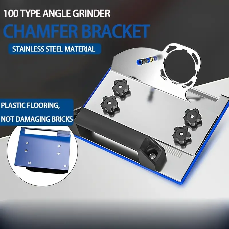 Stainless Steel 45-Degree Chamfer Tool For Angle Grinders - Durable Ceramic Tile Edge Smoother, Fits Most 100 Type Machines