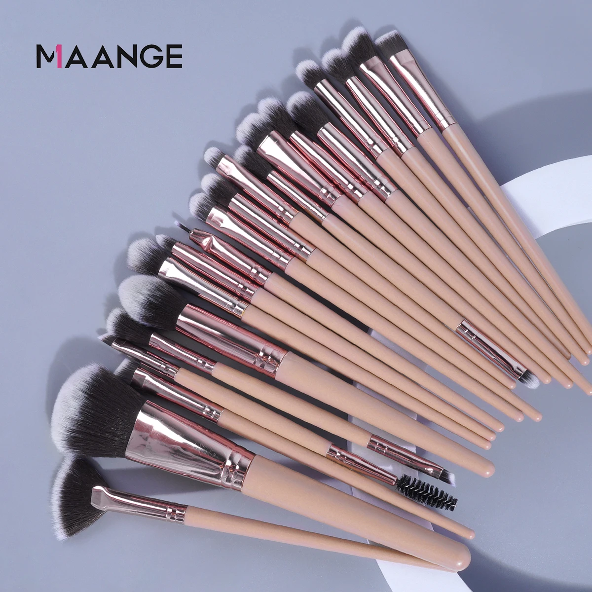 MAANGE 20PCS Makeup Brushes Kit Cosmetic Foundation Powder Blush Lip Eye Shadow Brow Brush Make Up Full Set Tools for Beginner