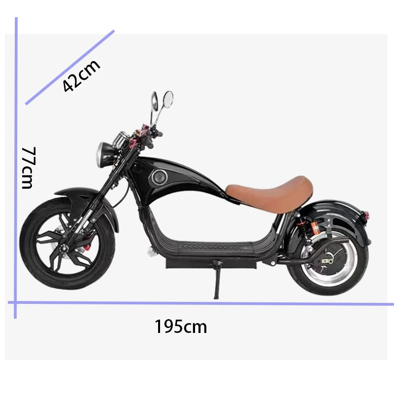 Electric Scooter 2000W Big Tires 60V Bicycle Battery Car Two-Wheeled Adult Scooter Lithium Battery Electric Motorcycle