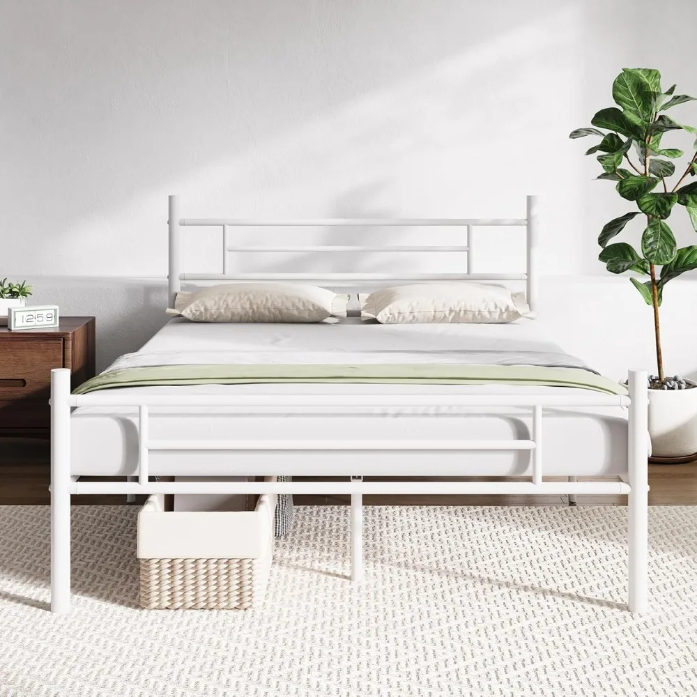 

Queen Bed Frame with Headboard and Footboard, 14 Inch Metal Platform Bed Frame with Under Bed Storage, No Box Spring