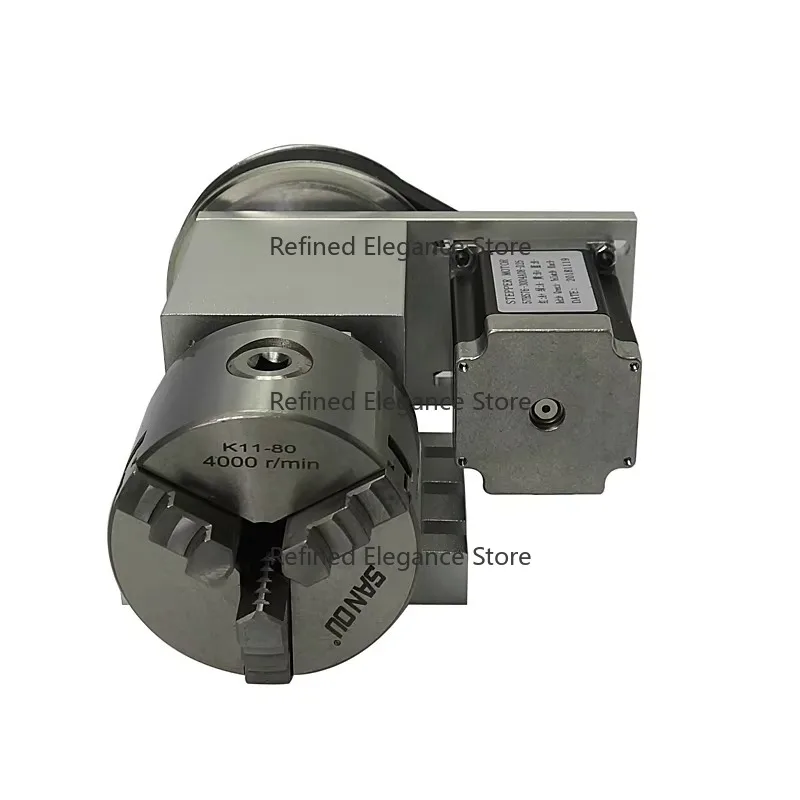 80mm 4th‑Axis Rotary Unit Equipped With Three‑jaw Four‑jaw Chuck For Milling Processing Machinery
