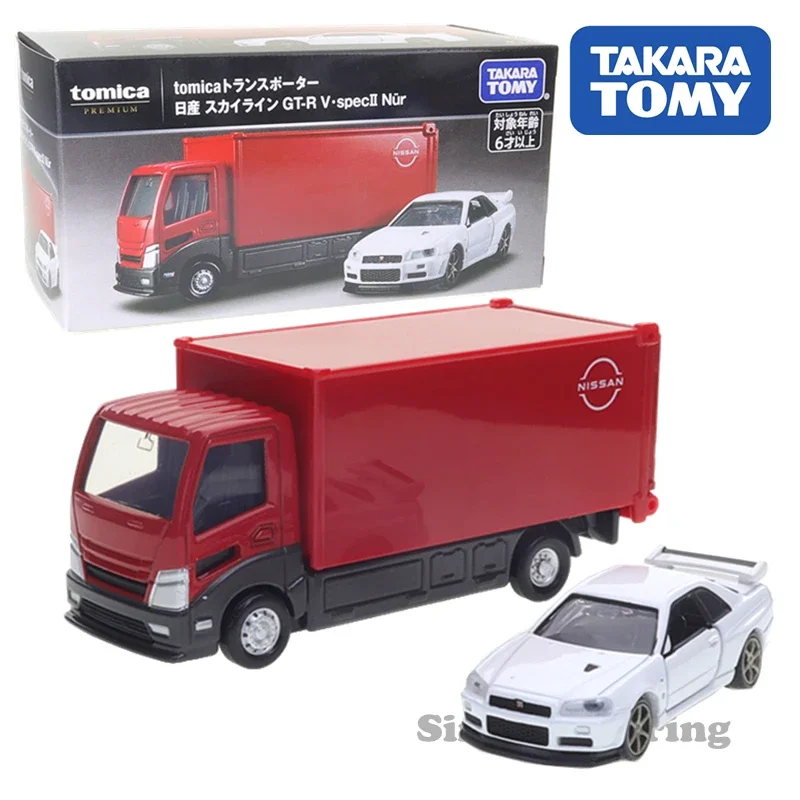 Takara Tomy Tomica Premium Tomica Transporter Nissan Skyline GT-R V SpecII Nur Car Alloy Toys Diecast Metal Model for Children