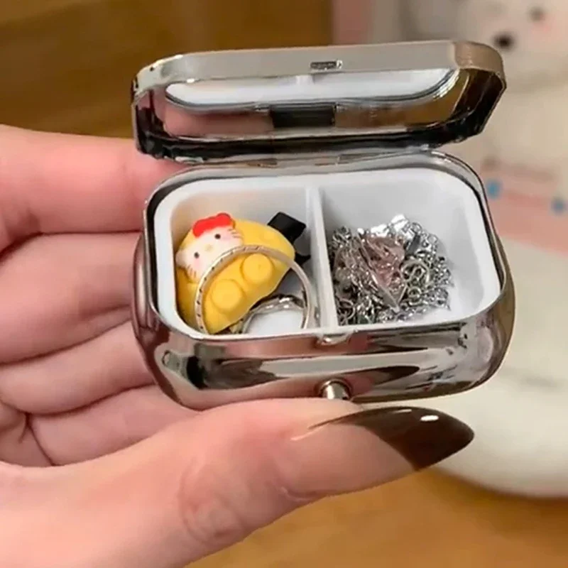 かわいい分割金属製小型薬箱ポータブル梱包箱旅行用かわいいミニ防湿・防光収納ボックスフェスティバルギフト