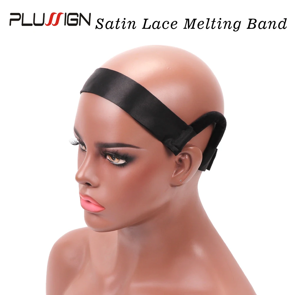 Cetim elástico sem deslizamento peruca banda livre orelha corte laço fusão banda indolor ajustável respirável para peruca dianteira do laço preto rosa rosa