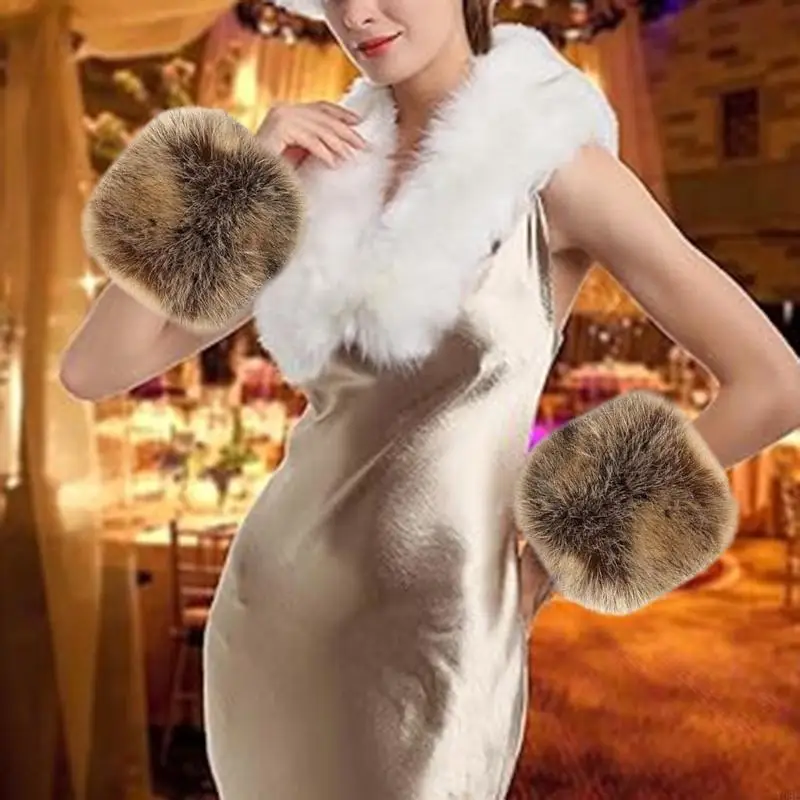 

Роскошные бархатистые изоляторы для рук из искусственного лагоморфа, замораживающие элегантные манжеты на запястья для женщин и