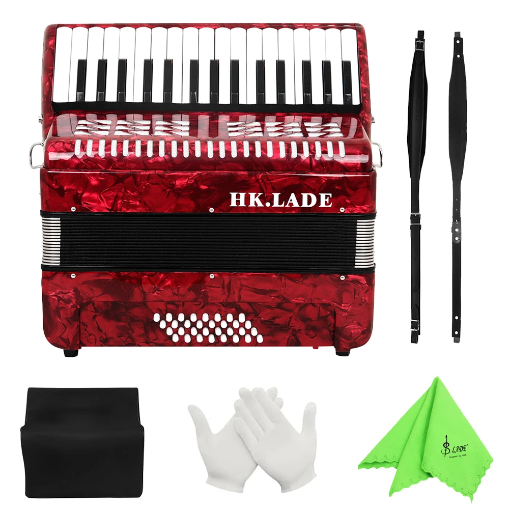 HK·LADE AH-80 32 Keys 32 Bass Accordion Professional Keyboard Instrument For Grading Performance/Teaching With Parts & Accessory