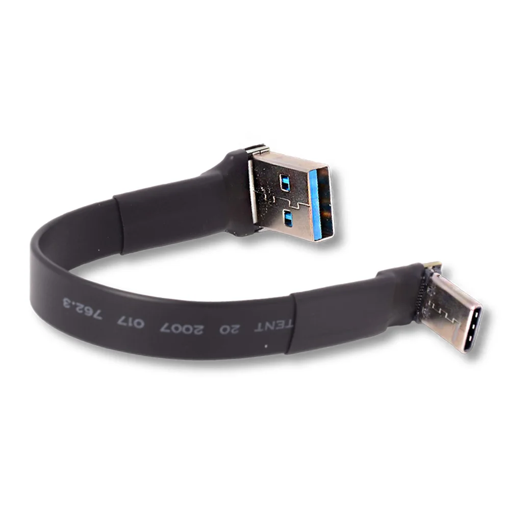 USB 3.1 Type-c C To USB-A Extension Flat Cable 90 Degrees 10Gbps 5V/1.5A for GPS ROCK Pi 4 Raspberry Pi Microcontroller Board