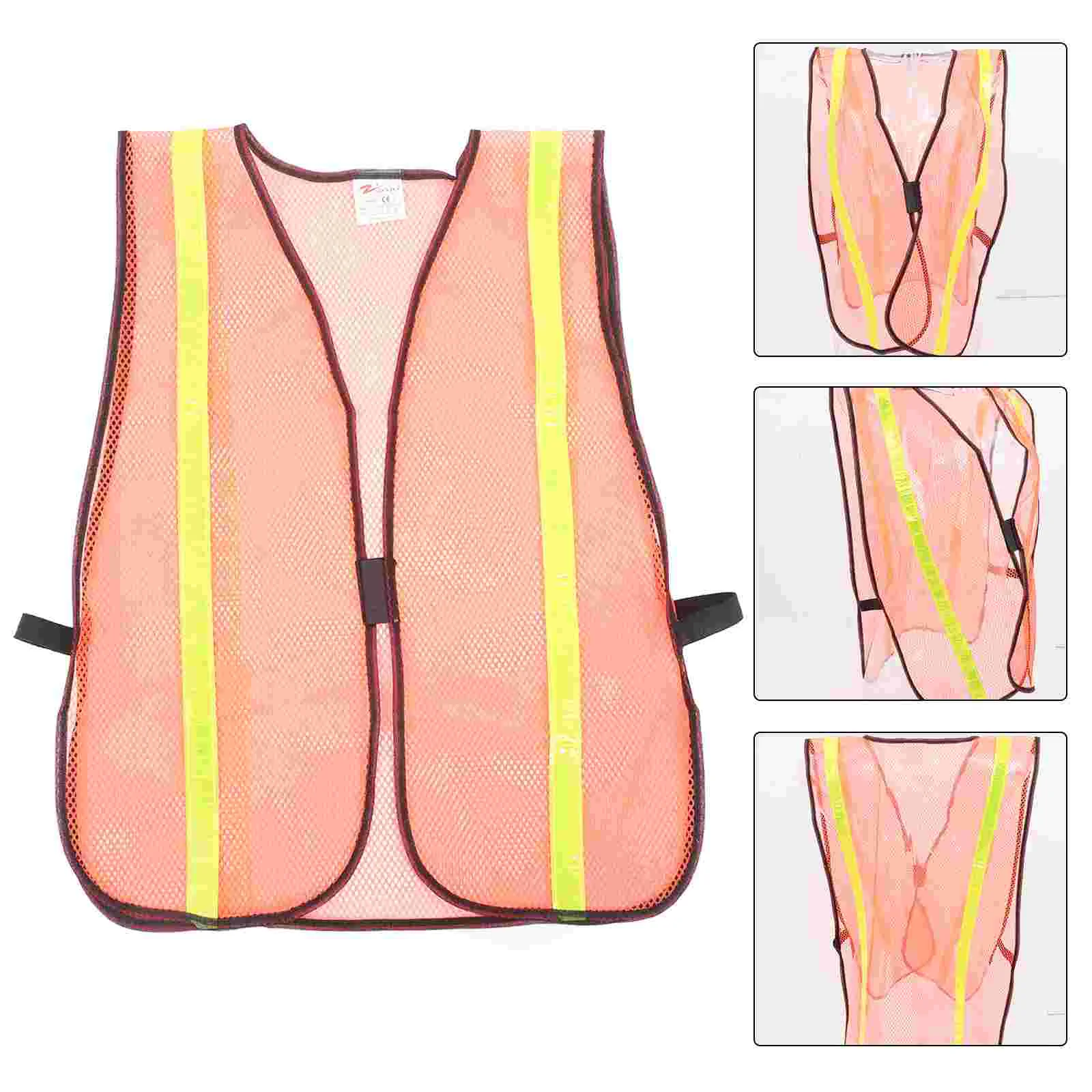 Tank Top Reflective Vests Safety Clothing Close-fitting Mesh Fabric Orange for Emergency