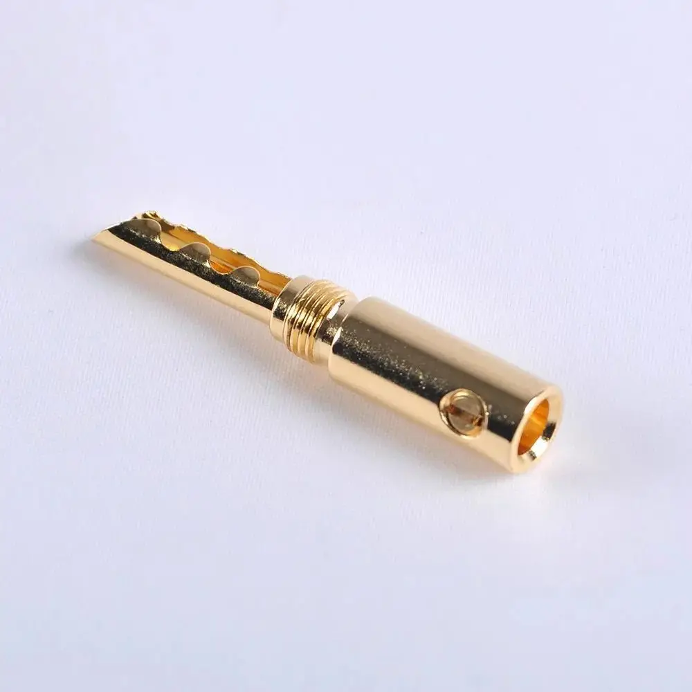 Preffair Gold Plated 4mm BFA Type Banana Plug Audio Speaker HIFI Cable Connector Copper Screw Z-Plugs Hi-Fi Amplifier Terminals