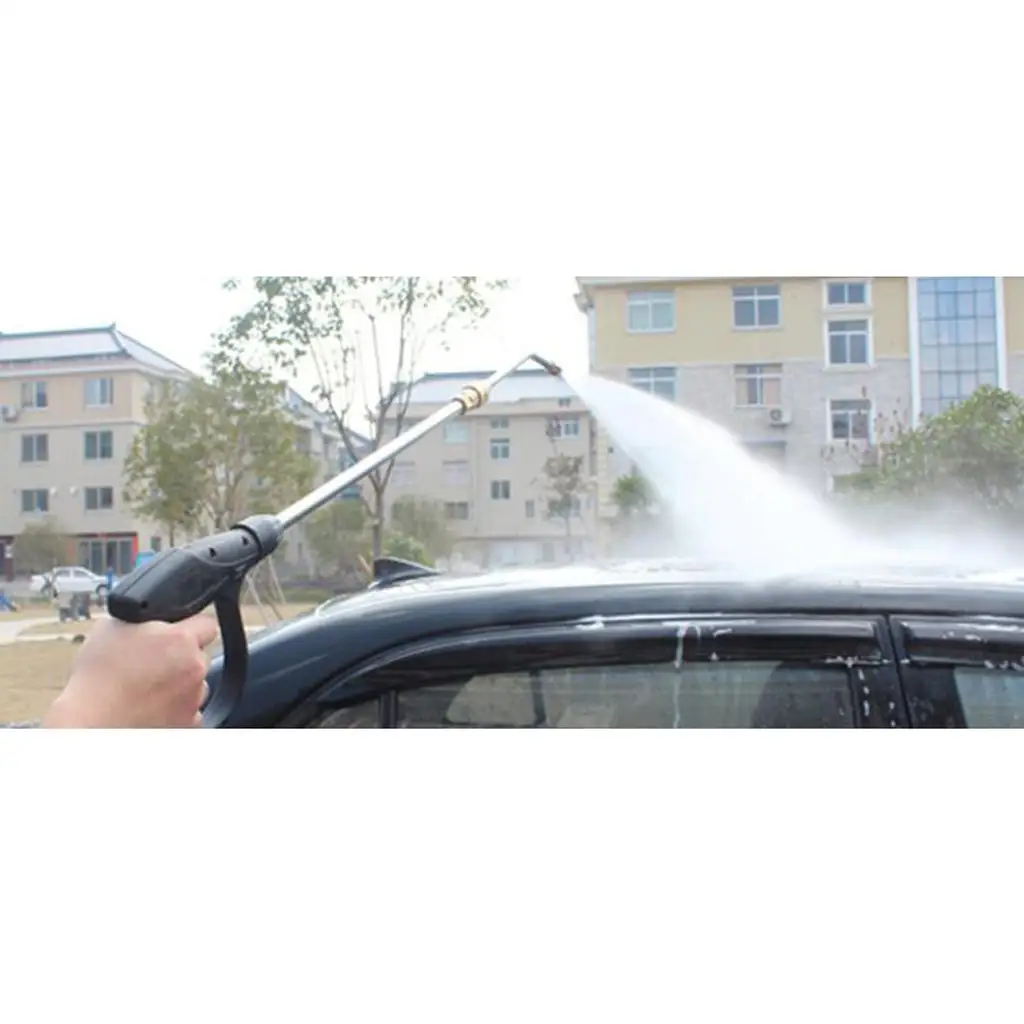 Stainless Steel Long Angled Lance Extension High Pressure Washer Nozzle Durable Wash Lance for Home Car Roof Maintenance