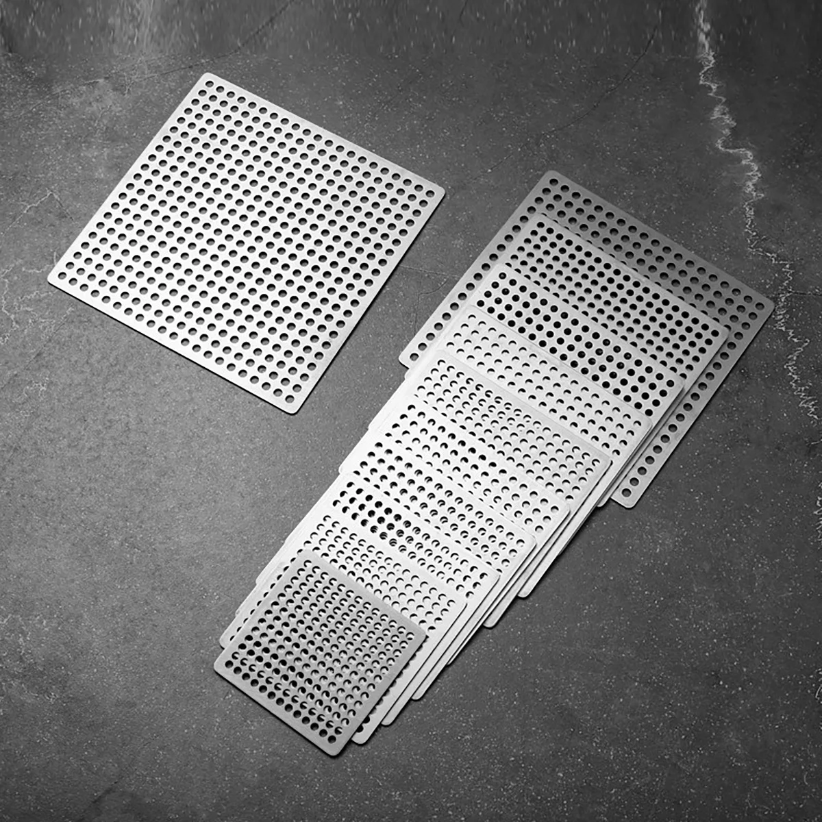 Square 304 Stainless Steel Floor Drain Cover Hair Catcher Anti‑Clog Filter Plate Replacement for Bathroom Shower Multiple Sizes