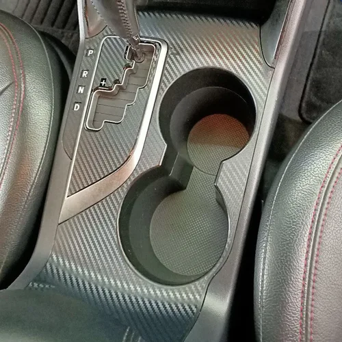 Imagen 2 del producto Pegatina Interior de coche, película protectora de caja de cambios para Hyundai IX35 2010-2017, pegatina de Panel de engranaje de coche, fibra de carbono negra