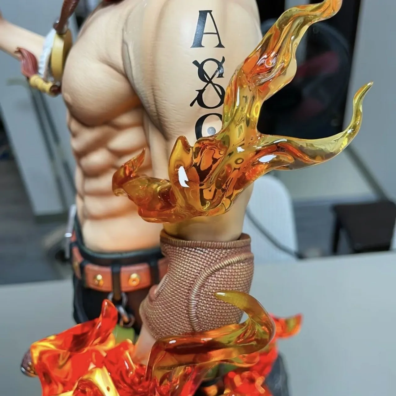 Figura de acción de One Piece Portgas D Ace, estatua de Manga de escena de llama Gk, modelo coleccionable de Pvc, juguetes de regalo, 24,5 cm