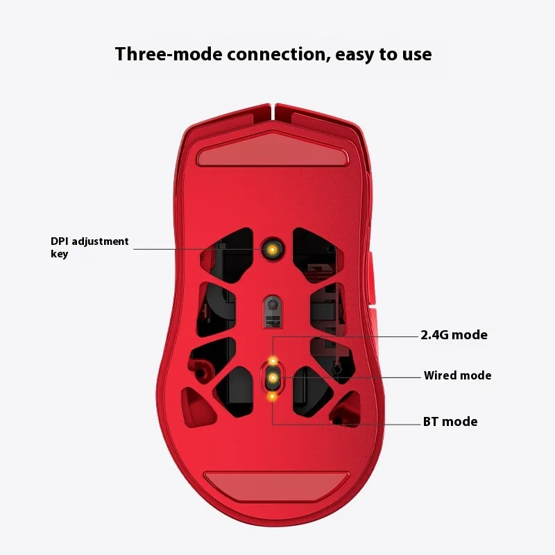 Ajazz M259 Mysz ze stopu magnezu i aluminium Bluetooth Bezprzewodowa trzytrybowa lekka mysz do laptopa Paw3395 prezenty PC