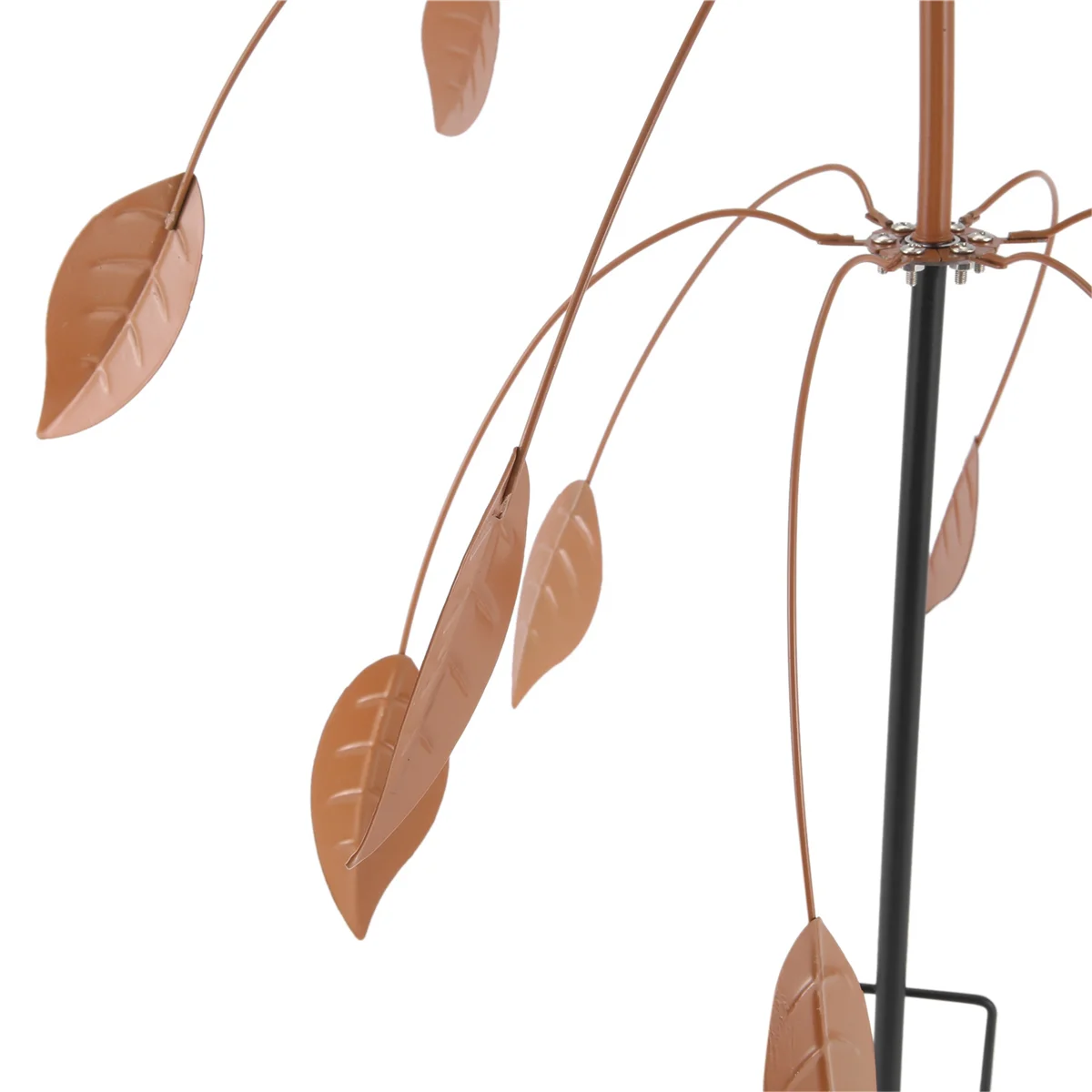 Kinetic Copper Triple Spinner - Falling Foliage Kinetic Wind Sculpture Dual Spinner - Dancing Willow Leaves