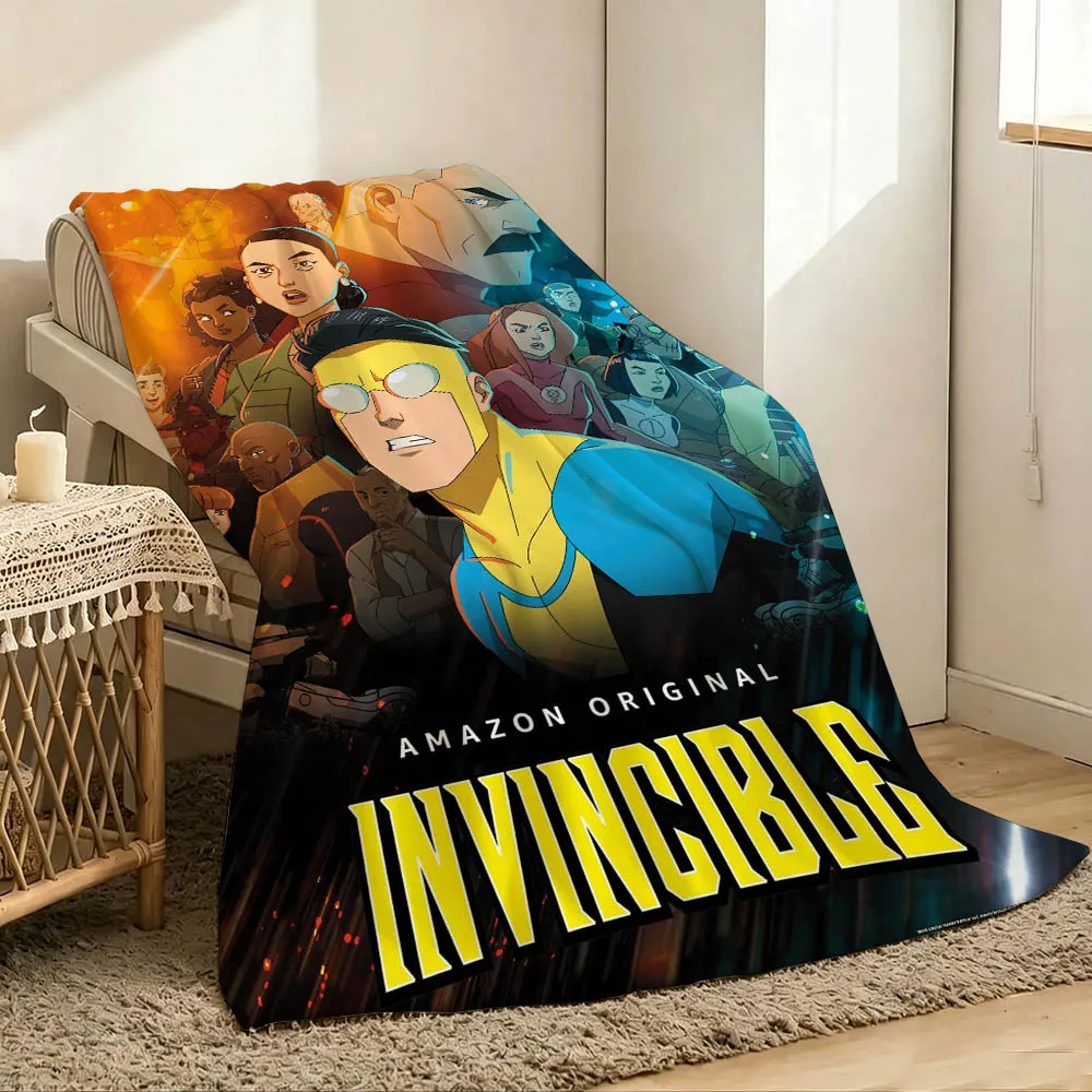 Cartoon I-Invincible-S Blanket 3D Flannel Blanket Soft Throw Art For Home Decor Bedroom Sofa Naps Picnic Birthday Present Gifts