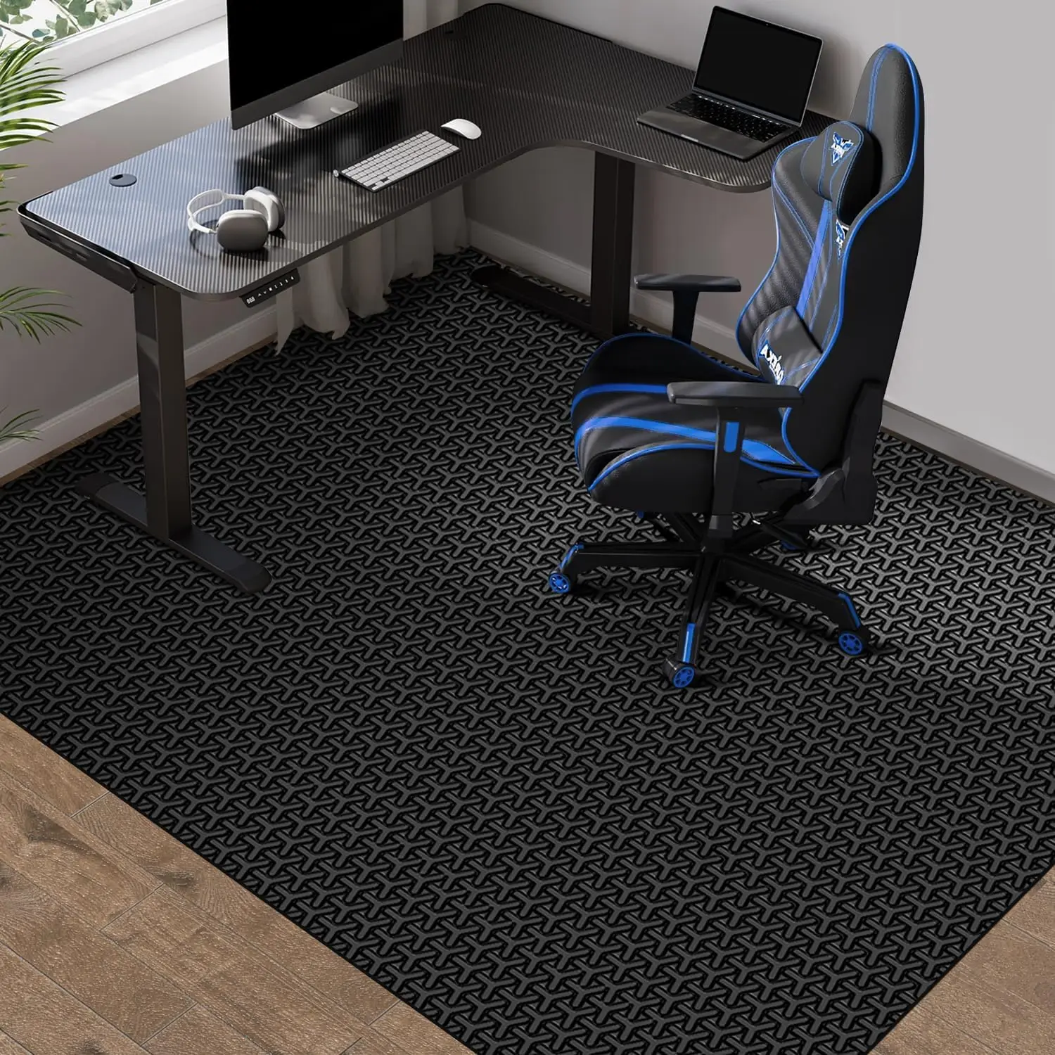 

Office Chair Mat For Hard Floor, 60""X75"" Large Durable Computer Chair Mat, Unique Y-Shaped Pattern Floor Protector Rug For