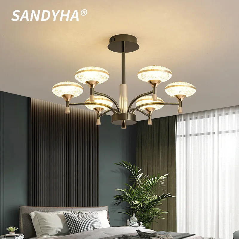 

SANDYHA American Style Living Room Pendant Light New Wrought Iron Restaurant Study Branch Shaped Bedroom Decor Lighting Fixtures