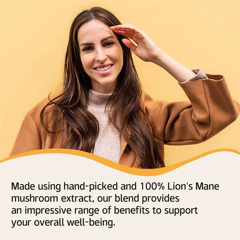 Lion\'s Mane Mushroom Supplement - for Mood and Sleep Health, Energy Support, Non-GMO