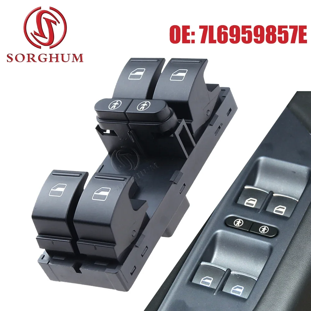 7L6959857E 7P6959857 Door Master Power Window Switch Lifter Control Button Car 7L6 959 857E For VW Touareg Touran Seat 2011-2015