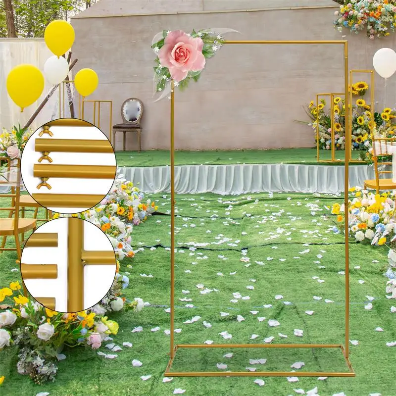 0.5x1m Wedding Arch Square background Stand Gold Flower Rack festa di compleanno Garden Decor Mall Display Frame