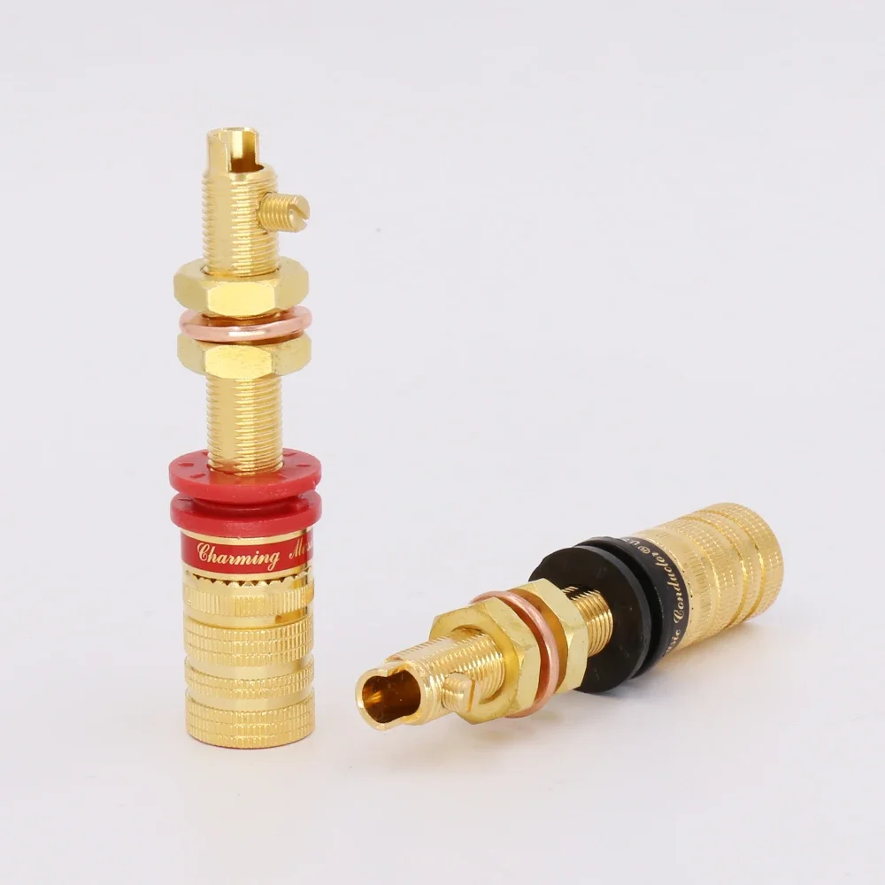 

8pcs CMC-838-L-GU High End Performance Gold Plated long Binding posts speaker terminal