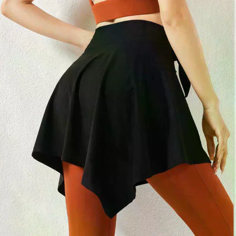 

Йога Спорт Длинный ремешок Накидка Шаль Шарф Тренировки Теннис Короткая юбка для женщин Танцевальная внешняя юбка с запахом Предотвращает воздействия