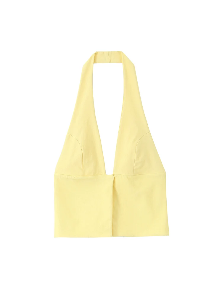 TFMLN جديد الرسن الرقبة مثير قمم للسيدات الصلبة الأساسية كلوبوير أزياء ضئيلة عارية الذراعين المرأة خمر أزياء قصيرة الشارع الشهير