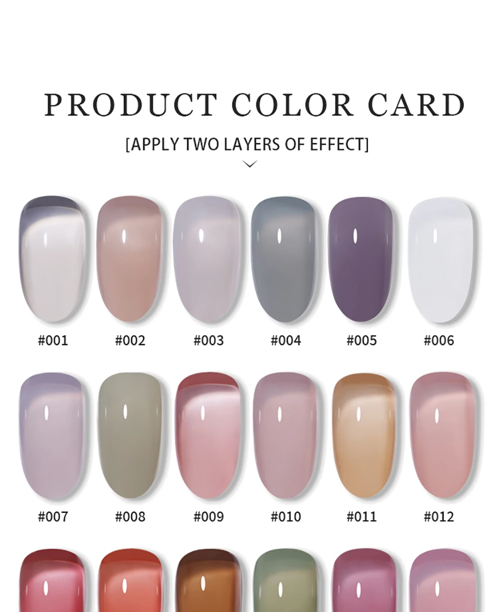 Vendeeni 30 Farben/Set Jelly Transparenter Gel-Nagellack UV Soak-Off Gel-Lack Nude Pink Hautfarben Gel-Lack mit Display – Detail 14