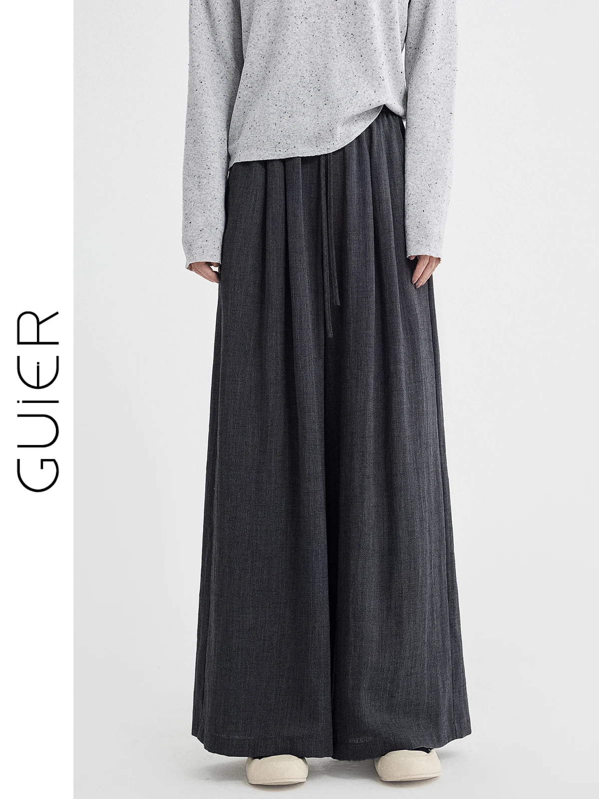 

Женские повседневные брюки с высокой талией и драпировкой, весна 2026, новые, свободные, широкие, с защипами, удобные, свободного кроя, с высокой талией