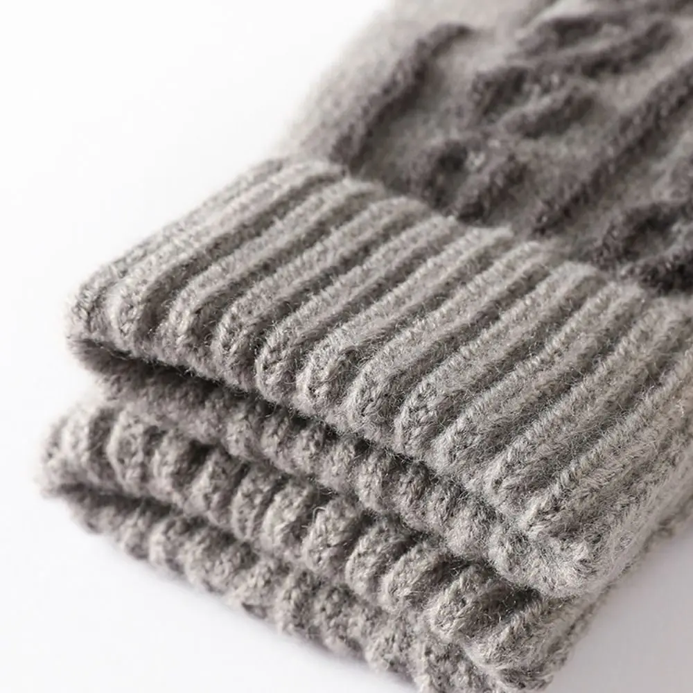 Synthetic Fabric Touchscreen Gloves Jacquard Knit Touchscreen Compatible Winter Gloves Cold-Proof Breathable Knit Gloves