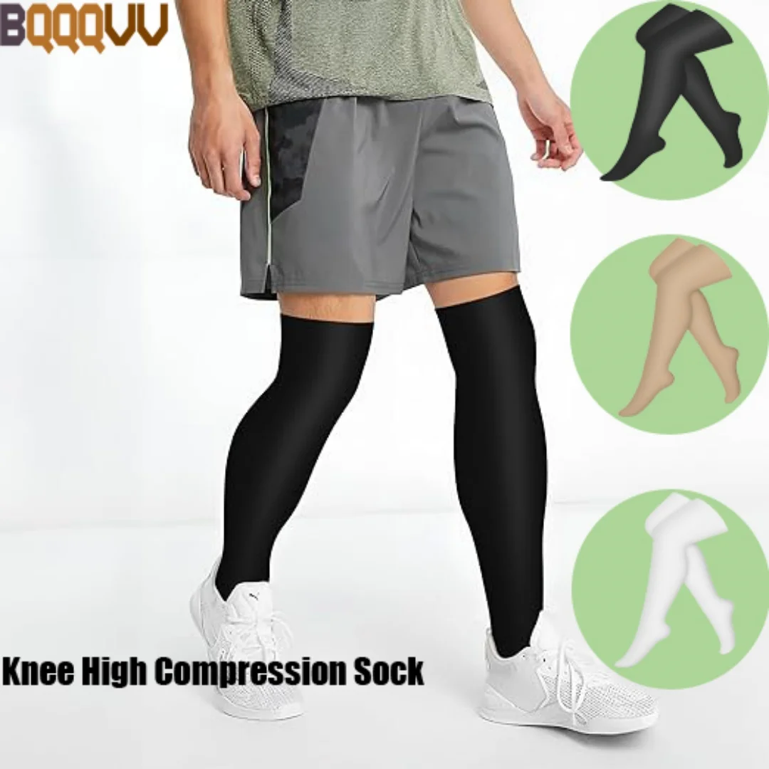 

1Pair Thigh High Compression Socks For Women and Men Circulation Over the Knee-Best Support For Running Travel Cycling Athletic