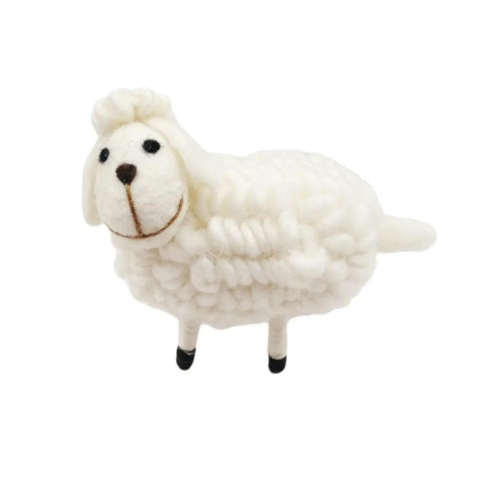 Creative Handmade Crochet Sheep Ornament Scarf Hat Cute Little Lamb Hanging Pendant Plush Curly Fur Curly Wool Sheep Pendant