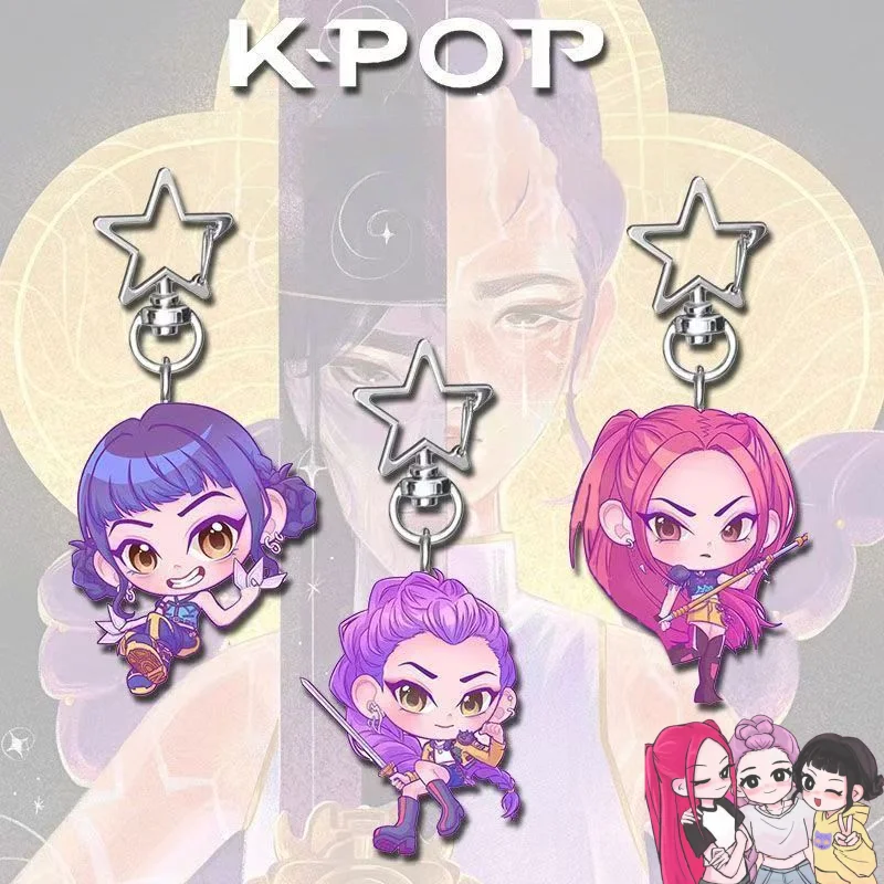 

Chibi KPop охотники на демонов Zoey Mira Rumi новый милый сладкий креативный аниме мультяшный узор модный портативный акриловый брелок