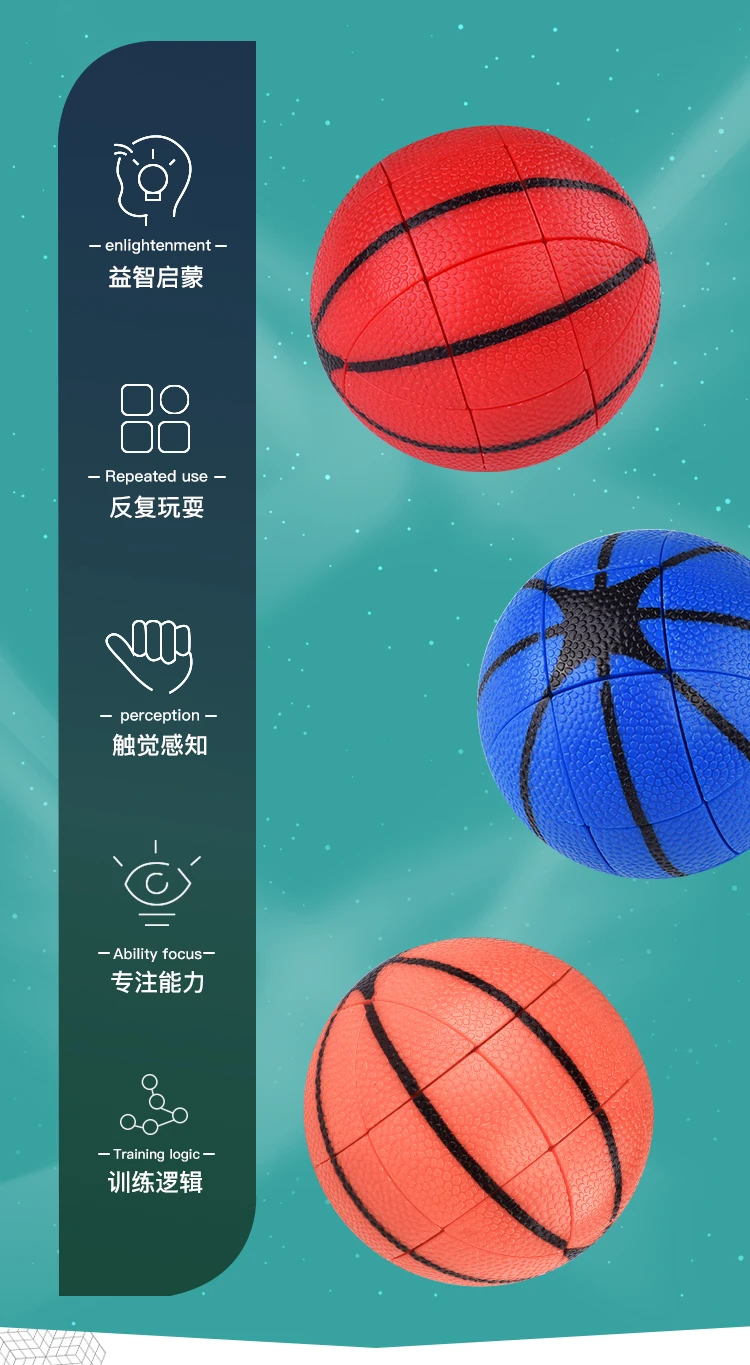 FanXin Basketball Cube 3x3 Cubo Magico Puzzle Toy For Children Kids Gift Magic Cube Toy