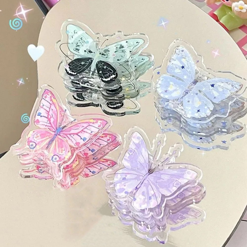 

Office Supplies Gradient Butterfly Acrylic Paper Clip Y2k Paperclip Cute PP Clip Acrylic Bookmark Cartoon Memo Clip Photo Clamp