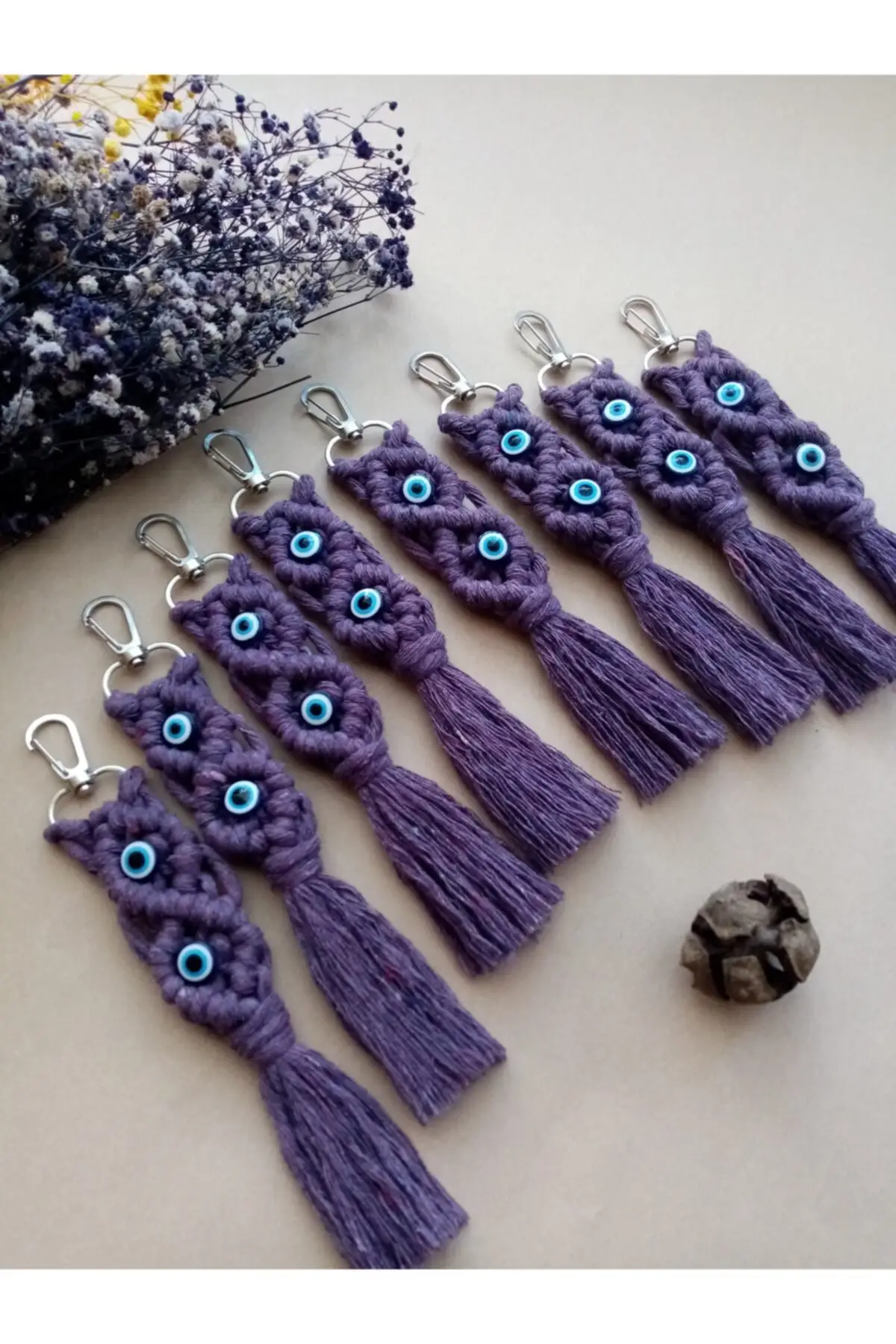 Evil eye Beaded Macrame Card Keychain 50 Pcs Customizable Wedding Birthday Wedding Engagement Party And Your Events