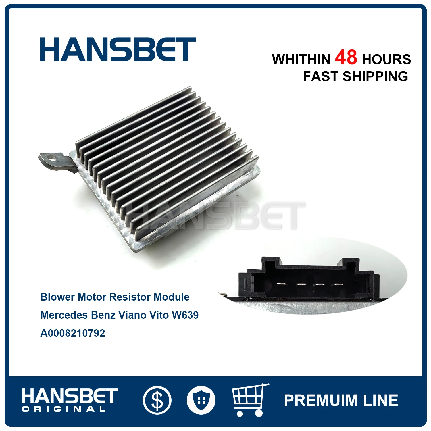

A/C Heater Blower Motor Resistor Regulator A0008210792 For Mercedes Benz Viano Vito W639 HANSBET