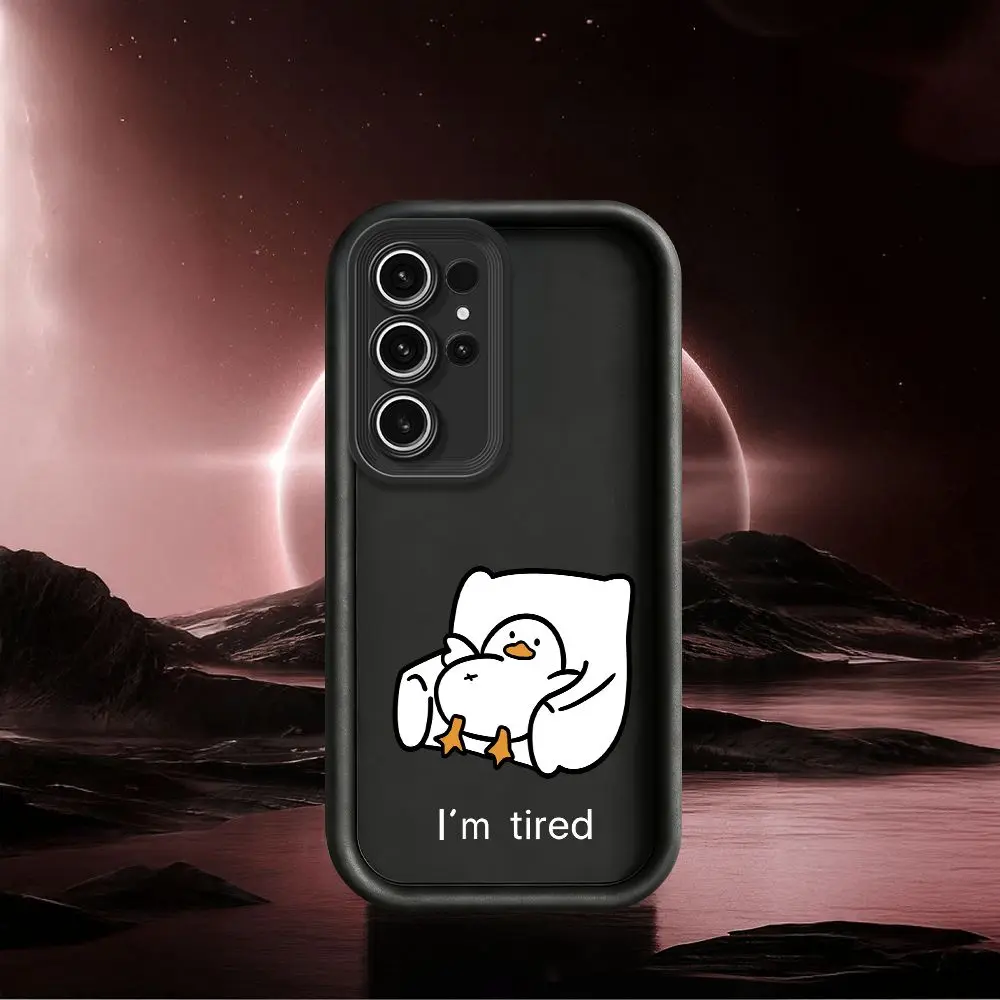 Lovely Tired Duck Case For Samsung Galaxy S26 Ultra S25 S24 S23 S22 Ultra Plus S21 S20 Note 20 Ultra S21FE S23 EF S24 FE Cover