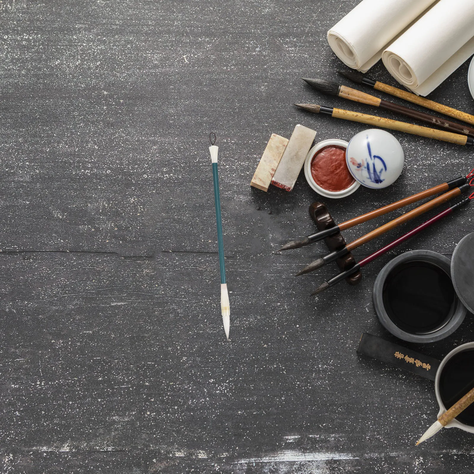 

Large Script Chinese Calligraphy Brush Wool Nylon Bristles Smooth Ink Absorption Comfortable Grip Traditional Sumi