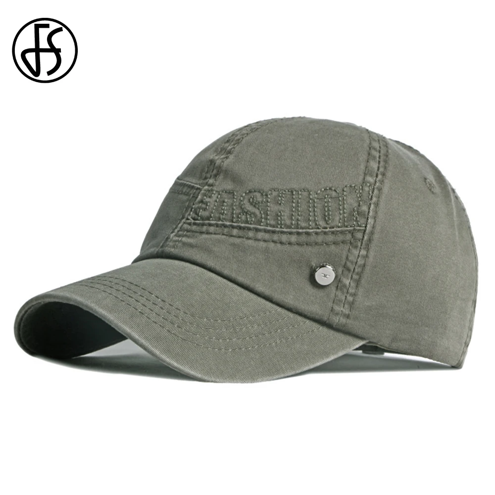 FS Trendy Army Green Baseball Caps For Men Mature Winter Outdoor Sports Golf Hats Cotton Women Hat Mature Trucker Cap Gorra 2024