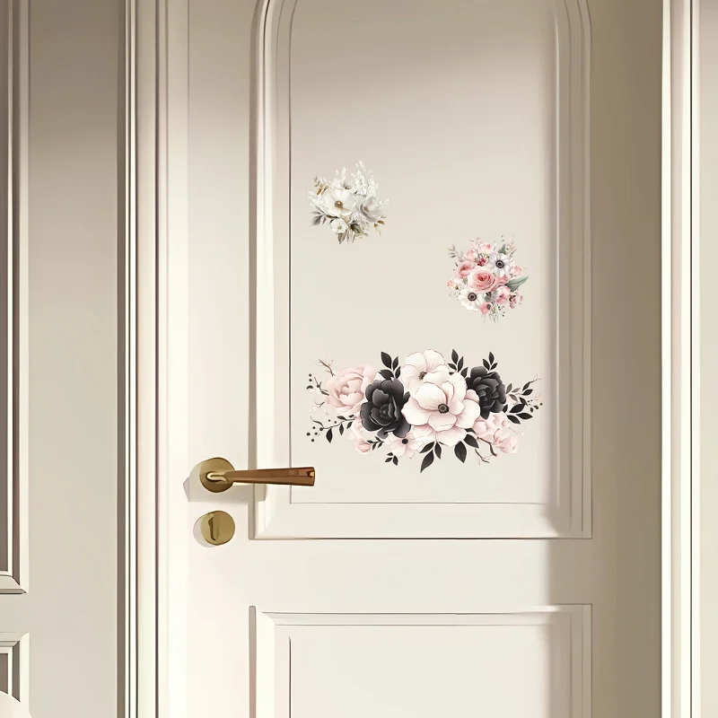 Colorful Floral Pattern Waterproof Self Adhesive PVC Graffiti Decor Stickers for Bathroom Sink Toilet