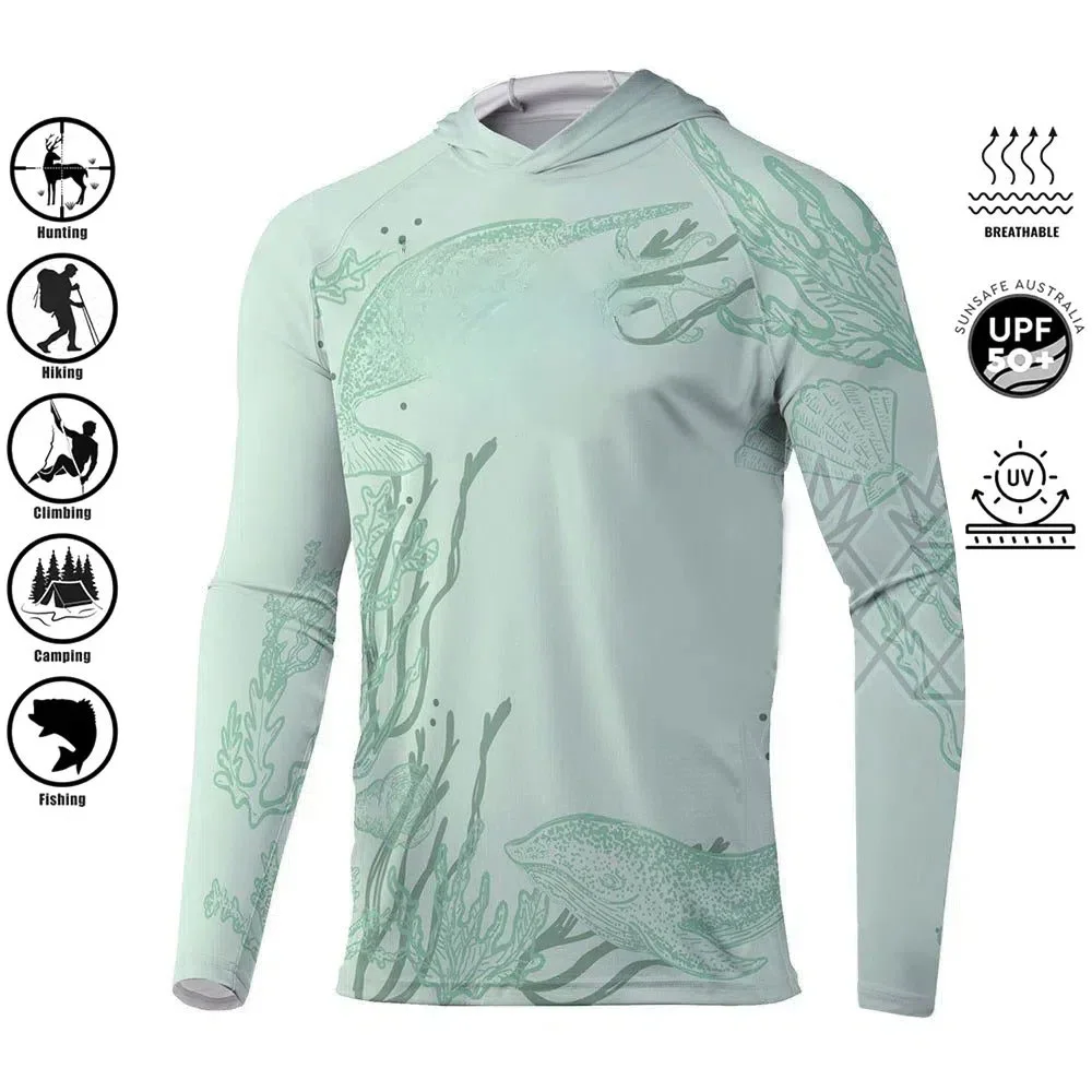 2024 Fishing Shirt Hoodie,UPF 50+ Uv Protection Quick Dry Tops Breathable Outdoor Moisture Wicking Jersey Fishing Apparel shirt