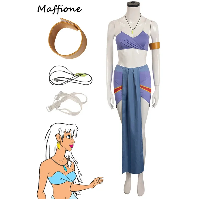 25COSKida أزياء الأميرة النسائية التأثيرية 2001 فيلم الرسوم المتحركة أتلانتس دور فستان مثير الصيف ملابس الشاطئ هالوين لعب الأدوار سوي