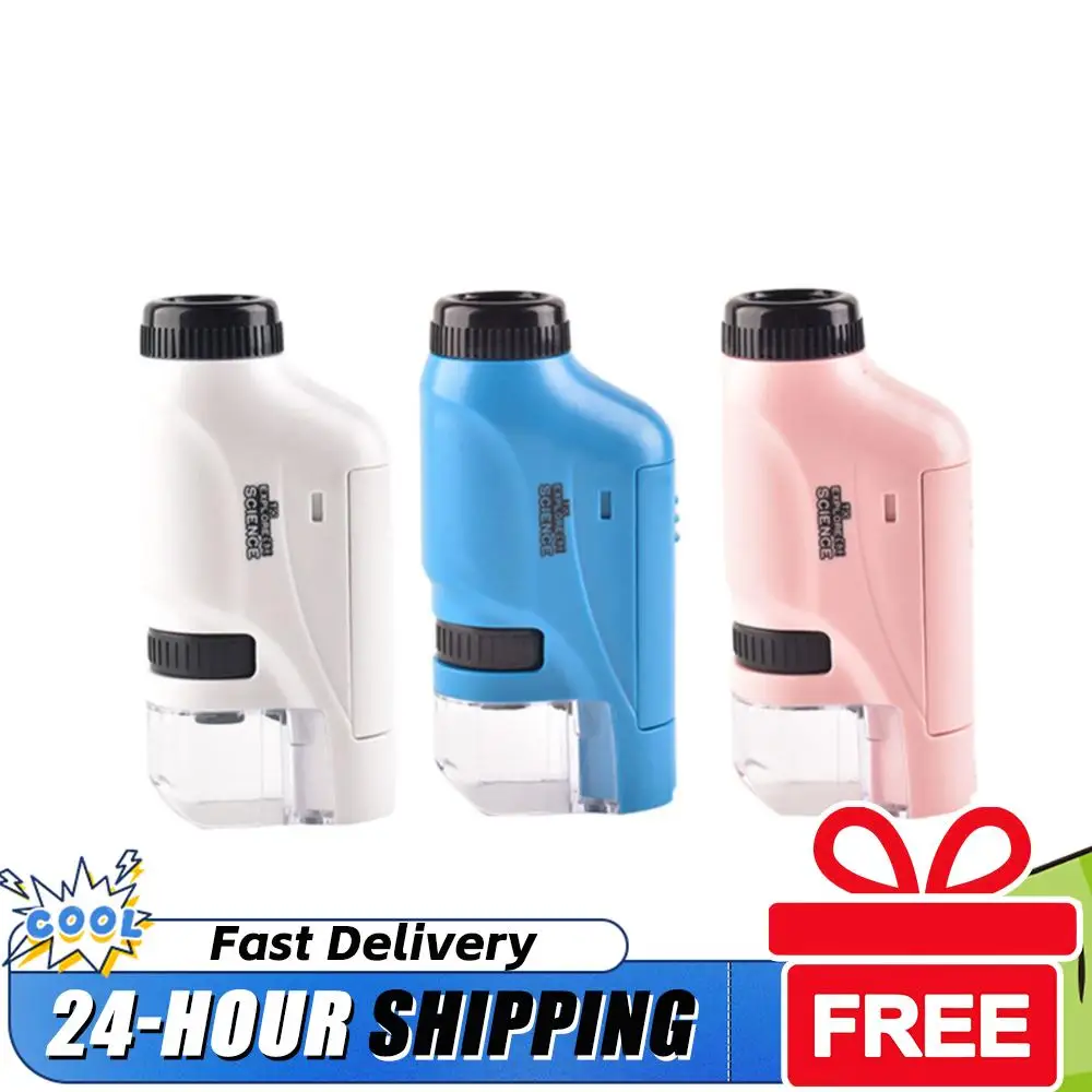 ハンドヘルドポケット顕微鏡 60-120X 電気顕微鏡 教育科学顕微鏡 電池式 観察学習用