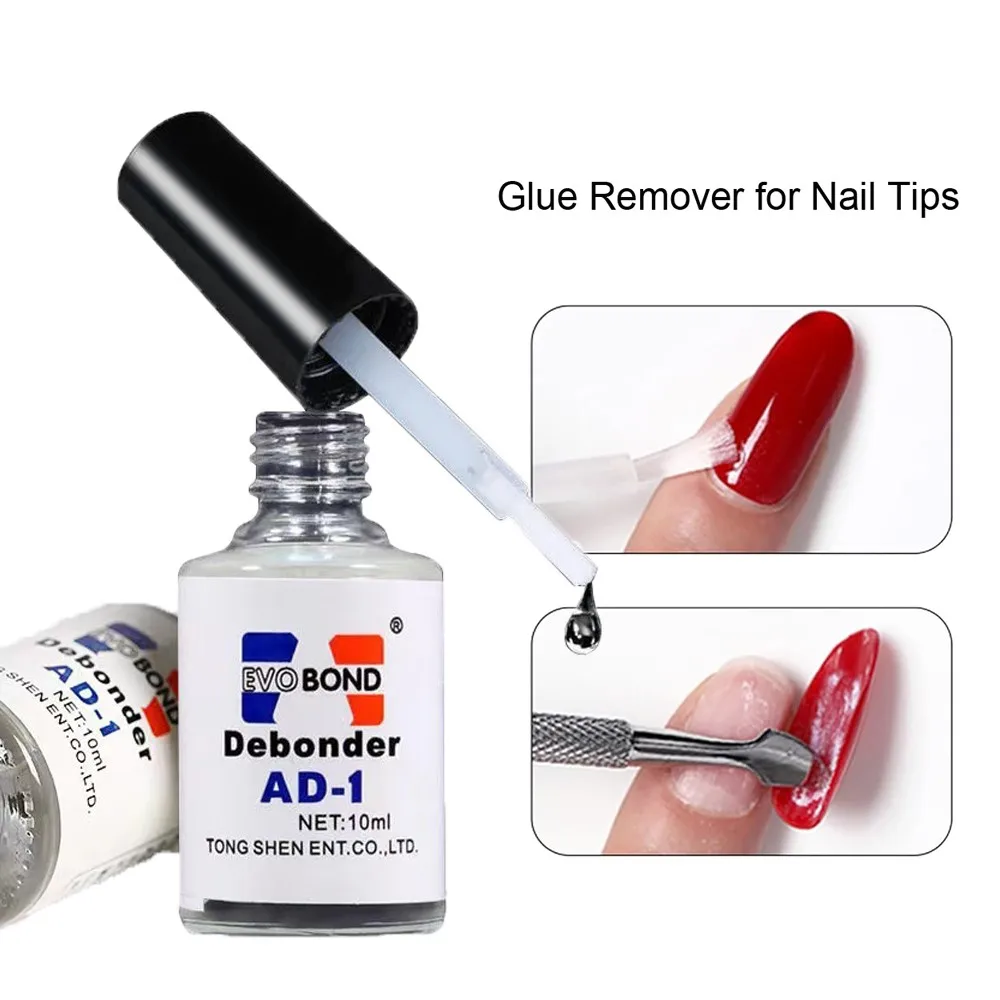 Cola Líquida De Dissolução Rápida Transparente Desengordurante, Dicas De Unhas Falsas, Removedor De Strass, Removedor De Esmalte, 10ml