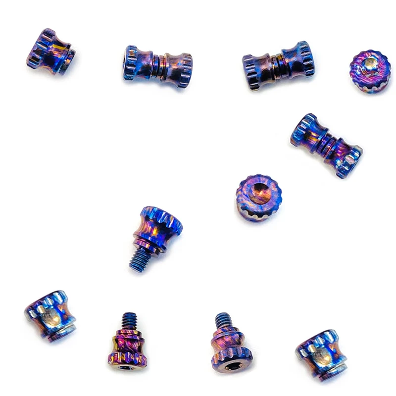 Image of Passend für 4MM Loch CNC Timascus Messergriff Titan M2.5 Daumenschrauben Nieten T8 Torx Knopfkopfschrauben Befestigungselemente